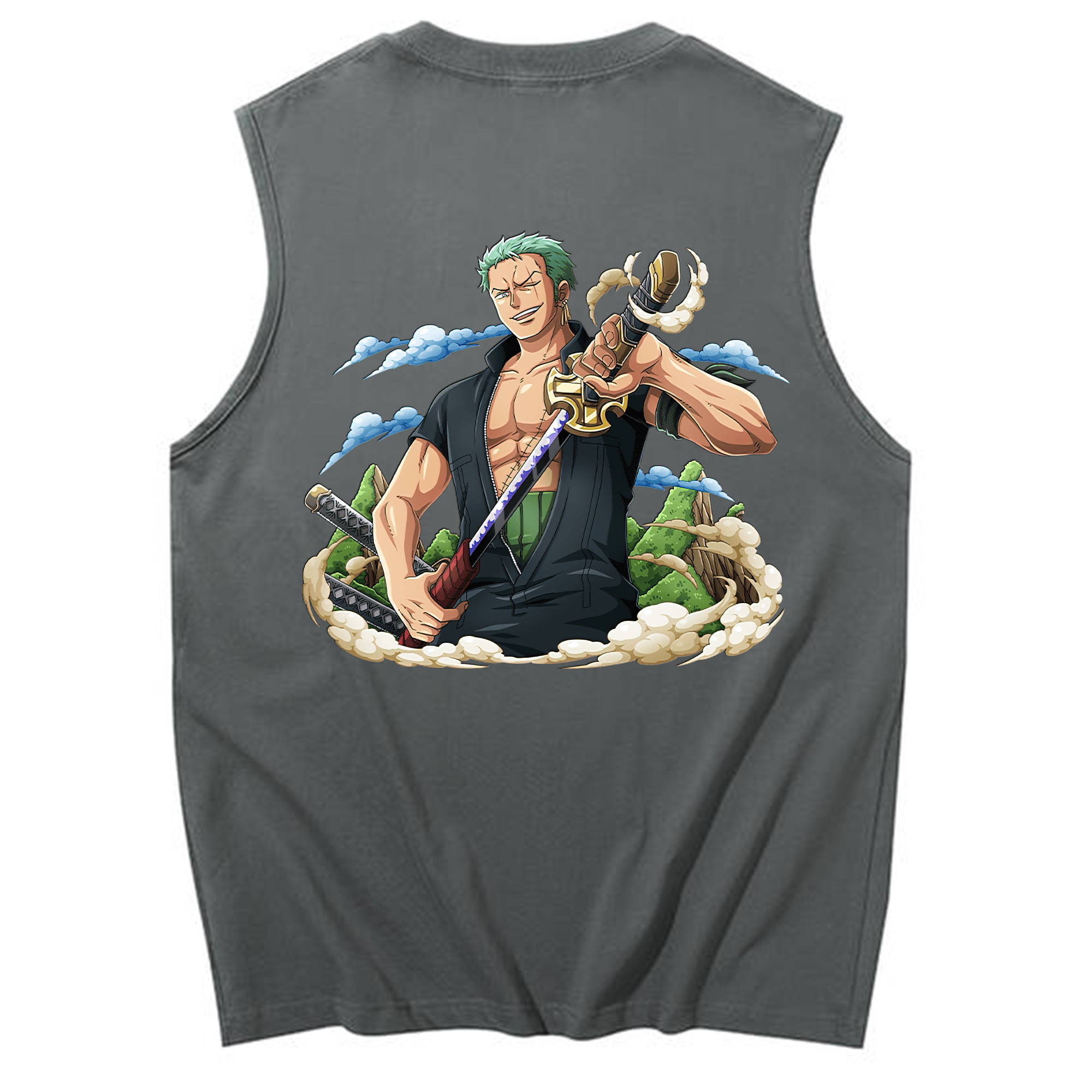 ワンピース ロロノア・ゾロ ONE PIECE Roronoa Zoro コットン100％タンクトップ（背面プリント）
